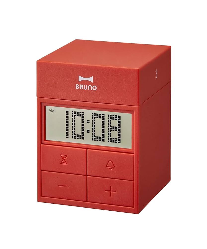 BRUNO 置き時計　電波時計　レッド BRUNO 置き時計 電波時計 レッド Amazon.co.jp: BRUNO ブルーノ